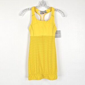 Athleta Skills & Drills Tank Top Womens Size XXS Yellow Racerback Built In Bra